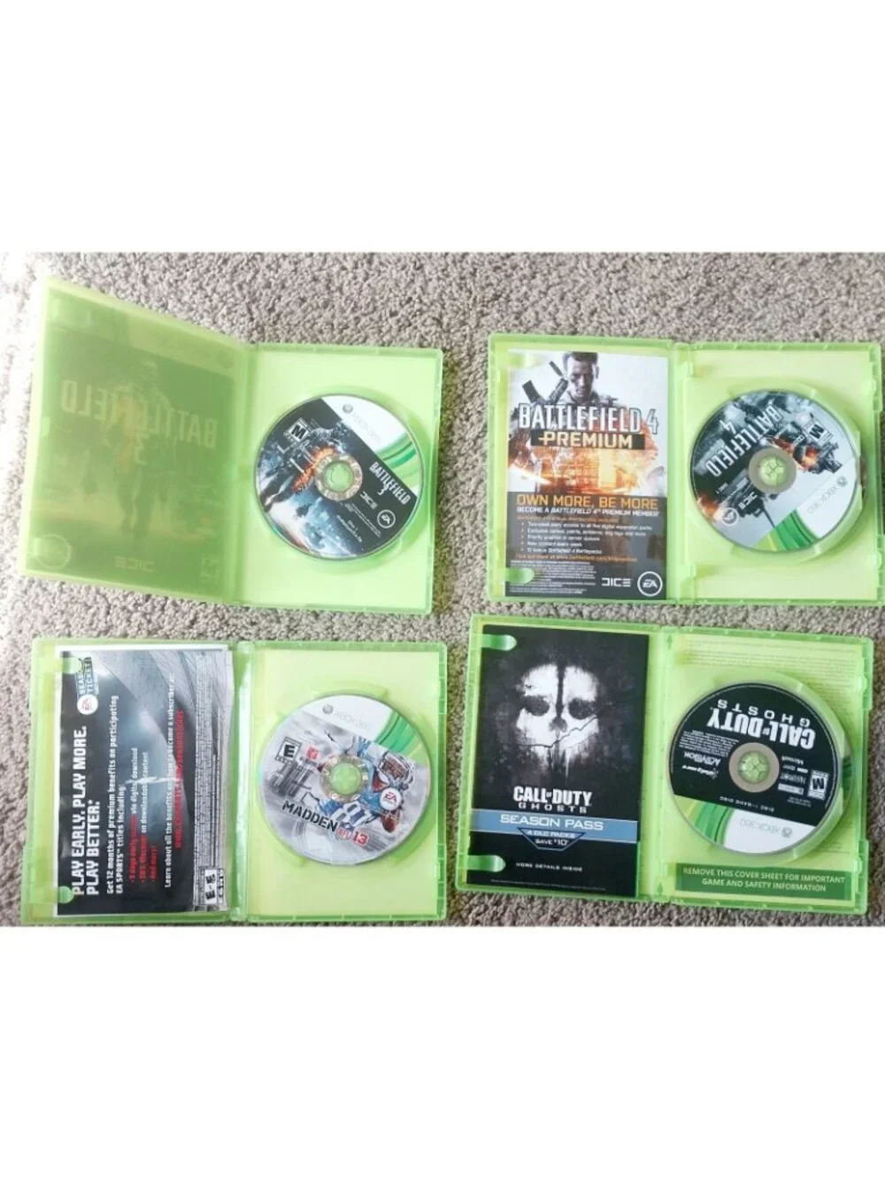 Xbox 360 Games Lot COD Madden 13 Battlefield 3 4